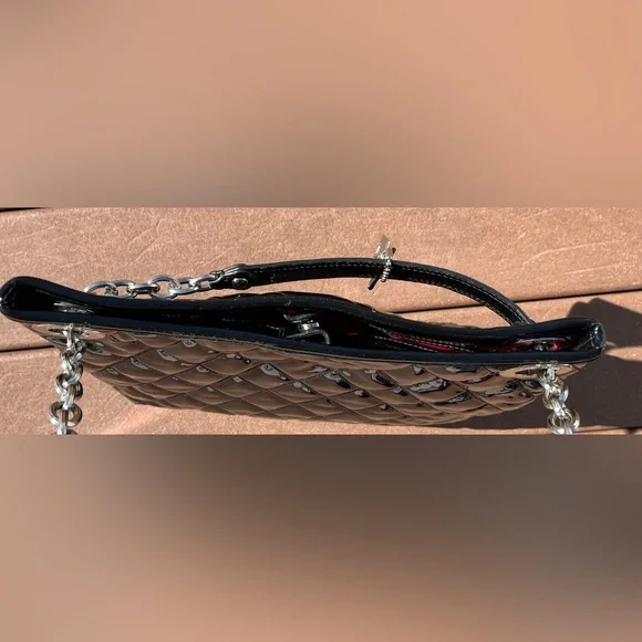 Authentic Coach Black Quilted Slim Poppy Liquid Gloss Bag Purse Tote - EUC - Picture 11 of 11